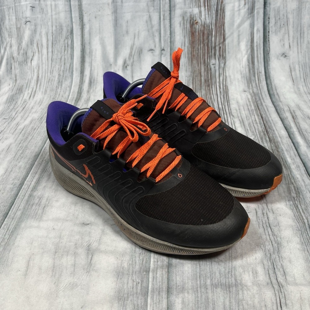 Nike Shield Running Shoes Mens Sz 11 Black Orange Purple Waterproof Trail DC4073